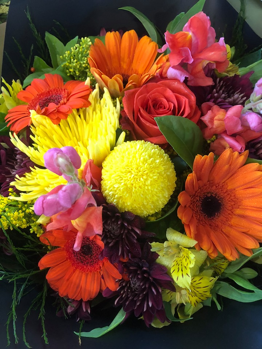 Seasonal Flower Bunch - Citrus Colours (Colours and flowers may vary depending on seasonal availability) image 0