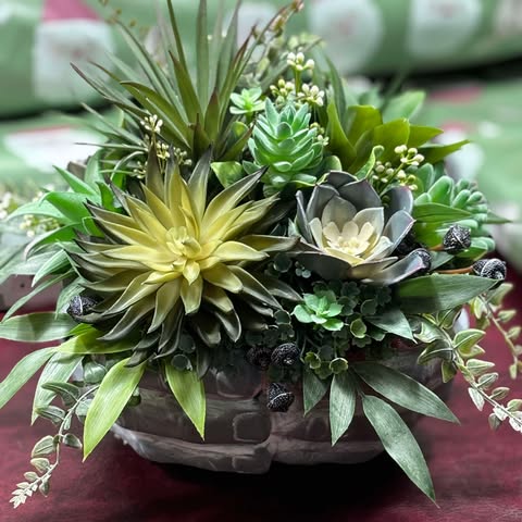 Cement Hands Succulent Garden (Colours may vary) image 0
